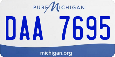 MI license plate DAA7695