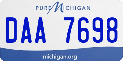 MI license plate DAA7698