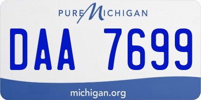MI license plate DAA7699