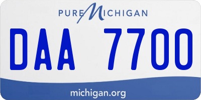 MI license plate DAA7700