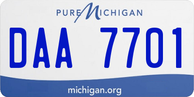 MI license plate DAA7701