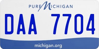 MI license plate DAA7704