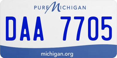 MI license plate DAA7705