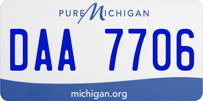 MI license plate DAA7706