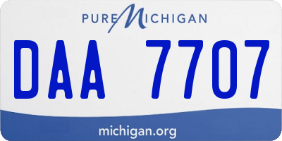 MI license plate DAA7707