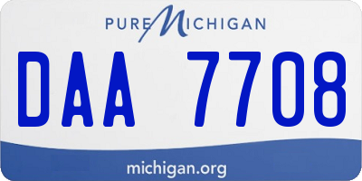 MI license plate DAA7708