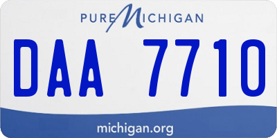 MI license plate DAA7710