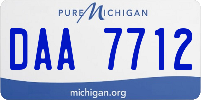 MI license plate DAA7712