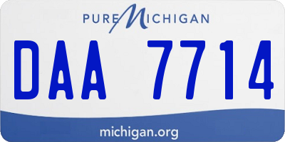 MI license plate DAA7714