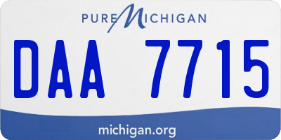 MI license plate DAA7715
