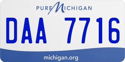 MI license plate DAA7716