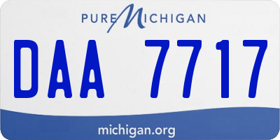 MI license plate DAA7717