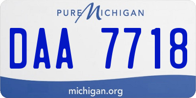 MI license plate DAA7718