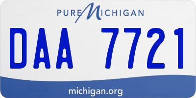 MI license plate DAA7721