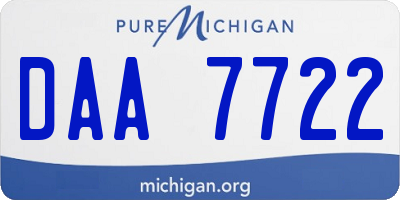 MI license plate DAA7722