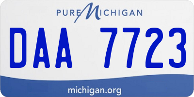 MI license plate DAA7723
