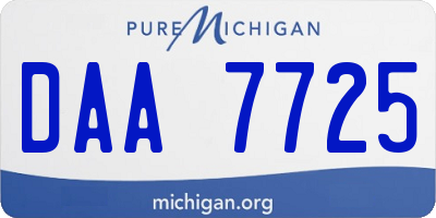 MI license plate DAA7725
