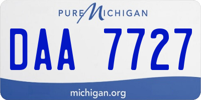 MI license plate DAA7727