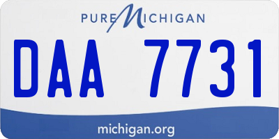 MI license plate DAA7731