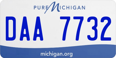 MI license plate DAA7732