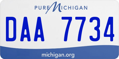 MI license plate DAA7734
