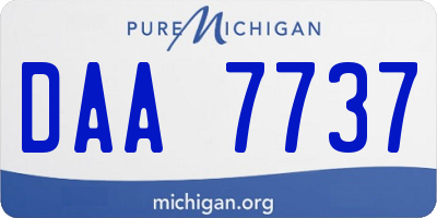 MI license plate DAA7737