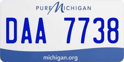MI license plate DAA7738