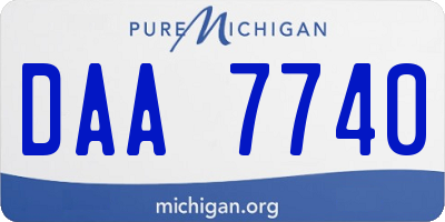 MI license plate DAA7740