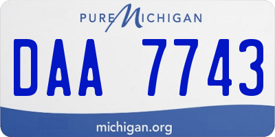 MI license plate DAA7743