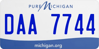 MI license plate DAA7744