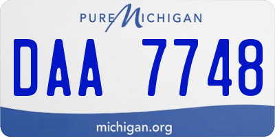 MI license plate DAA7748