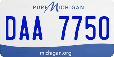 MI license plate DAA7750