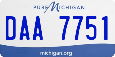 MI license plate DAA7751