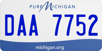 MI license plate DAA7752