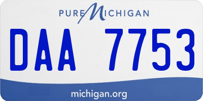 MI license plate DAA7753