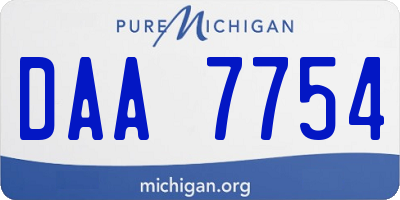 MI license plate DAA7754