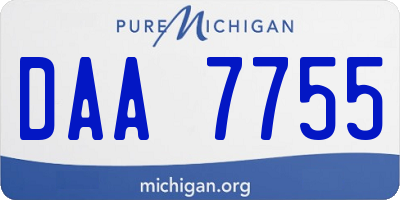MI license plate DAA7755