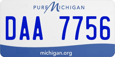 MI license plate DAA7756