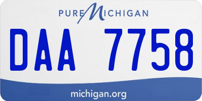 MI license plate DAA7758