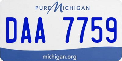 MI license plate DAA7759