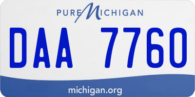 MI license plate DAA7760