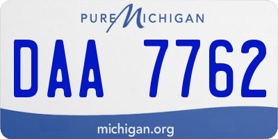 MI license plate DAA7762