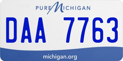 MI license plate DAA7763