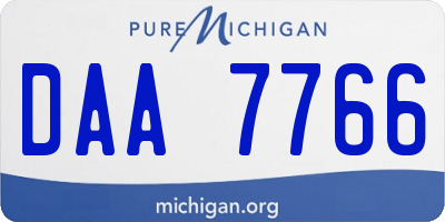 MI license plate DAA7766