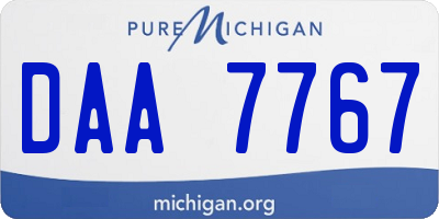 MI license plate DAA7767