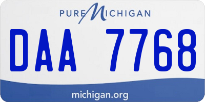 MI license plate DAA7768