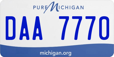 MI license plate DAA7770