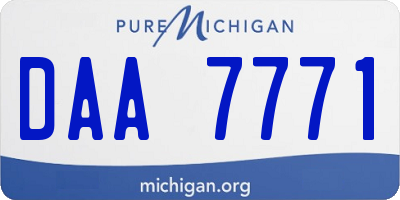 MI license plate DAA7771