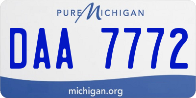 MI license plate DAA7772