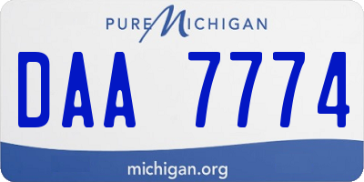 MI license plate DAA7774